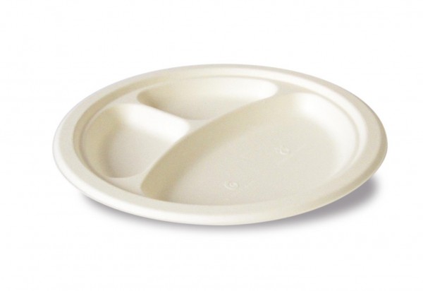 Zuckerrohr Teller 3-teilig rund, Ø 26 cm
