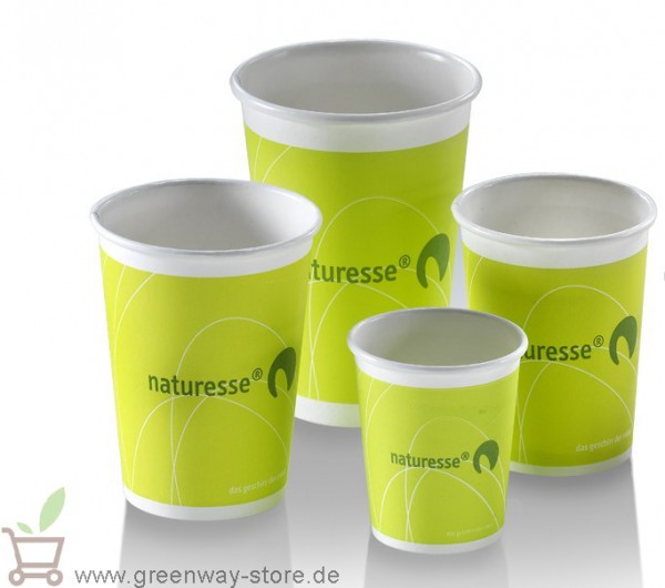 Kaffee- Kartonbecher Logo Naturesse grün 0,3 l