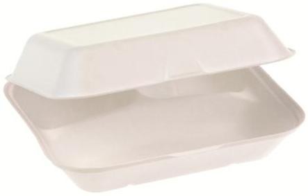 Zuckerrohr Food Box mit Klappdeckel 3-teilig 23,5 cm x 19,5 cm, 7,5 cm tief